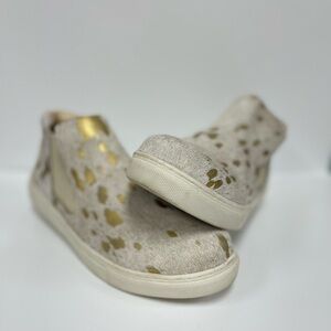 Matisse Ankle Booties with Gold and Cream Design